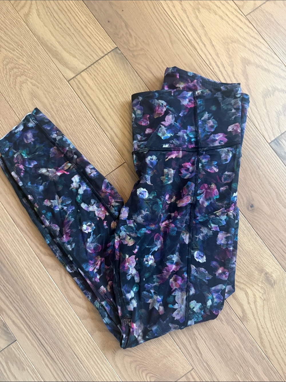 lululemon athletica Black Floral Print Leggings